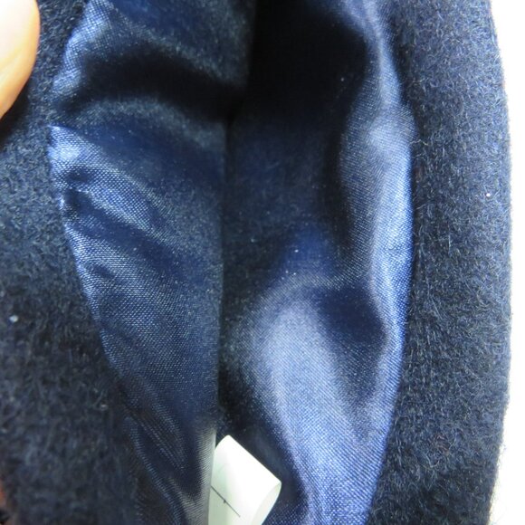 Navy 85% Wool Felt Snowflake Embroidered Stocking 20" Satin Lined - Picture 2 of 10